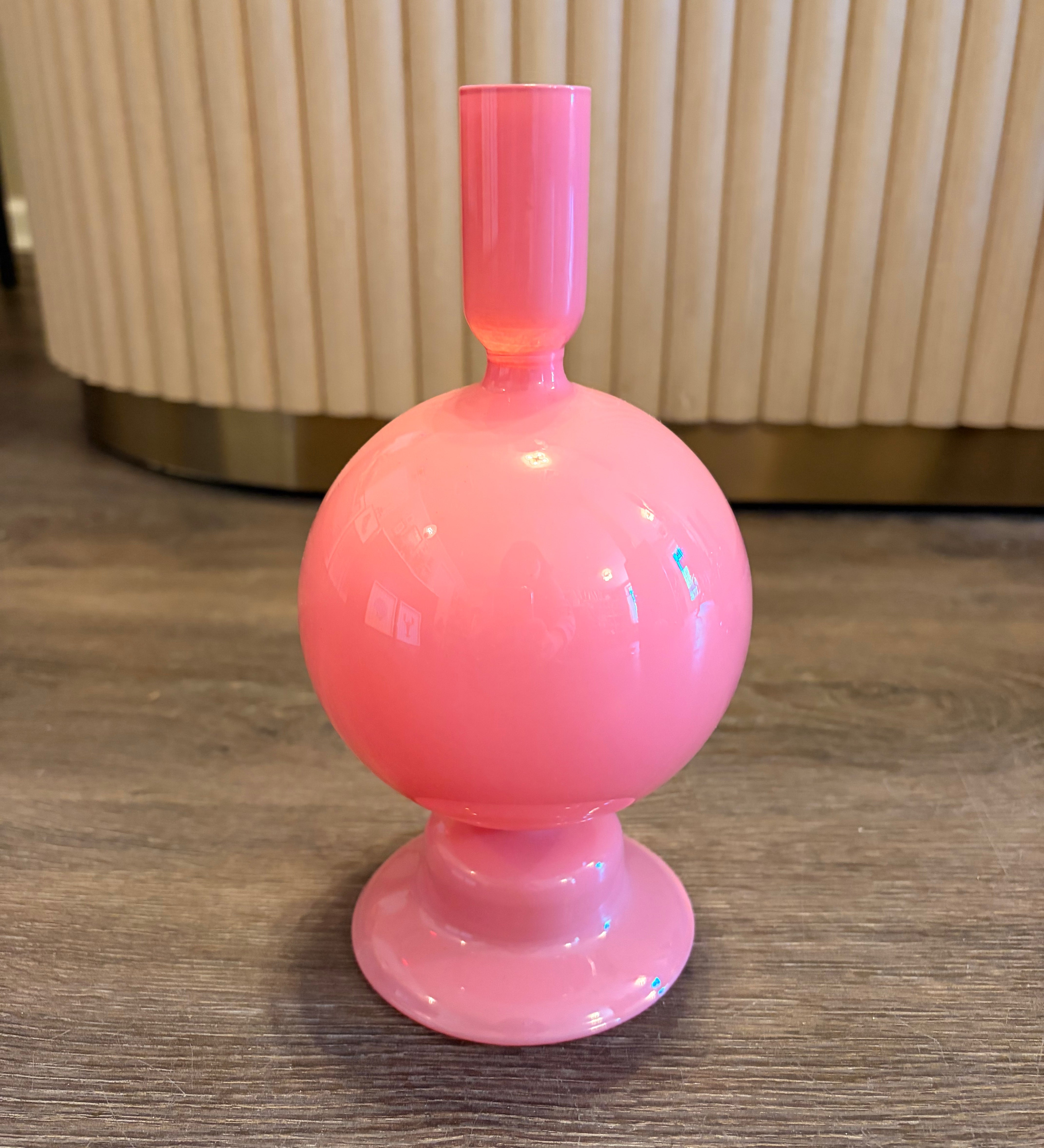Pink Taper Candle Holder