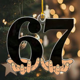 PRE-ORDER Viral 67 Acrylic Ornament, Six Seven Ornament