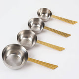 S/4 Measuring Spoons with Mosaic Design Gold Handle
