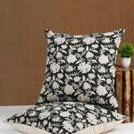 Hand block printed pillow cover with insert