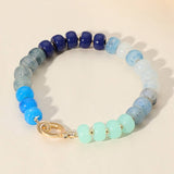 Natural Stone Metal Ball Beaded Bracelet