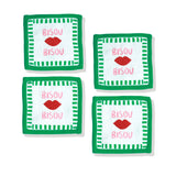 Bisou French Kiss Cocktail Napkins (Set of 4)