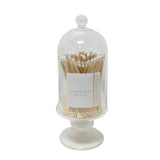 Tall Glass Jar with Lid & 120 Wooden White Matches