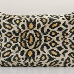 Leopard Ikat Velvet Pillow, Silk Lumbar Cushion Cover, Boho