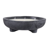Candle - Lemon Scent Black Ceramic Distressed Footed, 46 Oz
