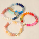 Natural Stone Metal Ball Beaded Bracelet