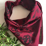 Snake Print Bandana In Burgundy And Black