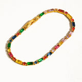 Shiloh 18K Gold Multicolor CZ Chain Bracelet