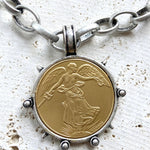 Medallion French Angel coin necklace boutique  jewelry