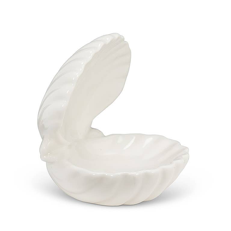 Double Clam Shell Dish-Wht-3.5"D