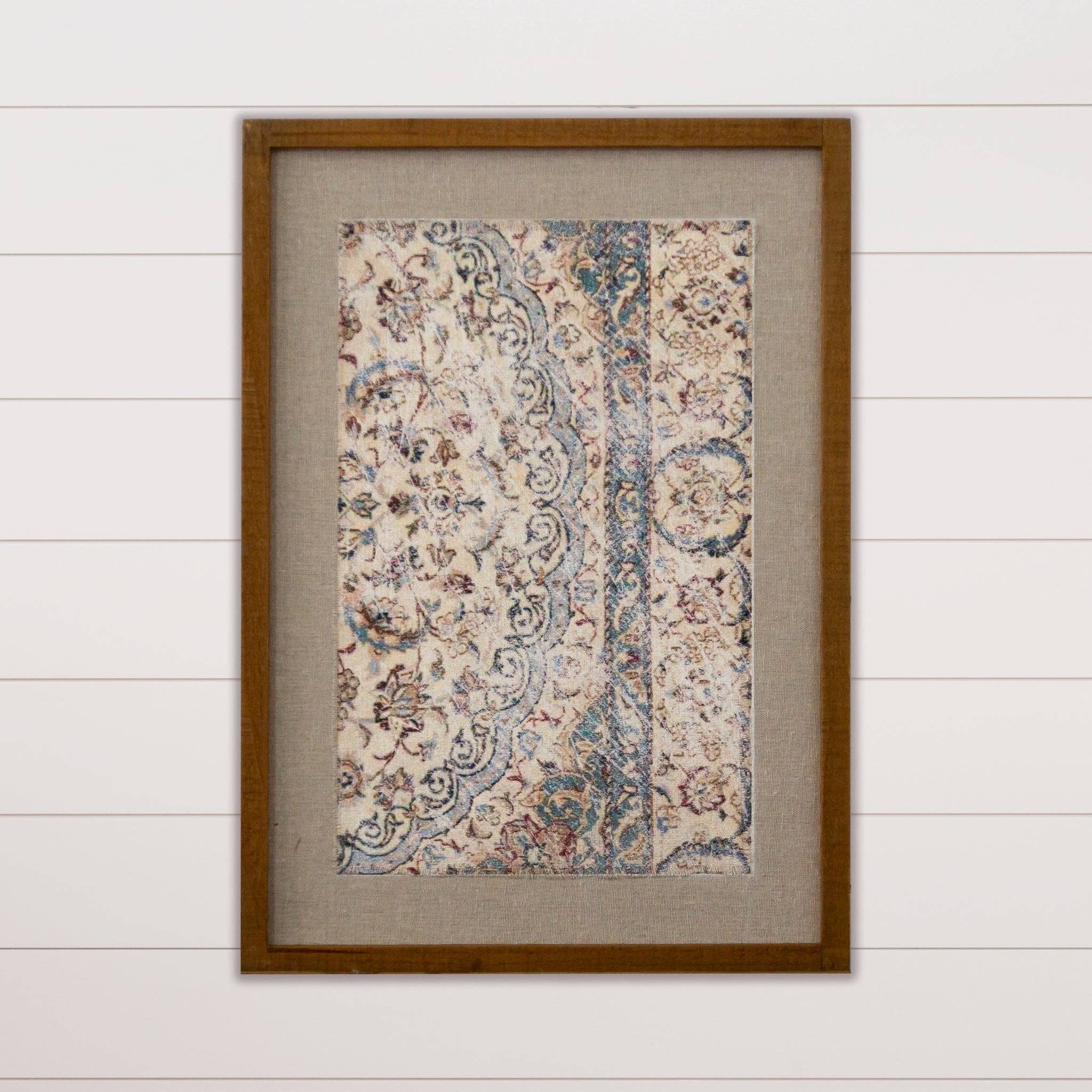 Framed Textile Wall Art - Antiqued Blue (PC)