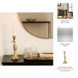 Candle Holder - Gold Metal Elegant Peacock Taper, 10 in.