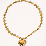 Paris 18K Gold Non-Tarnish Large Heart Chain Necklace