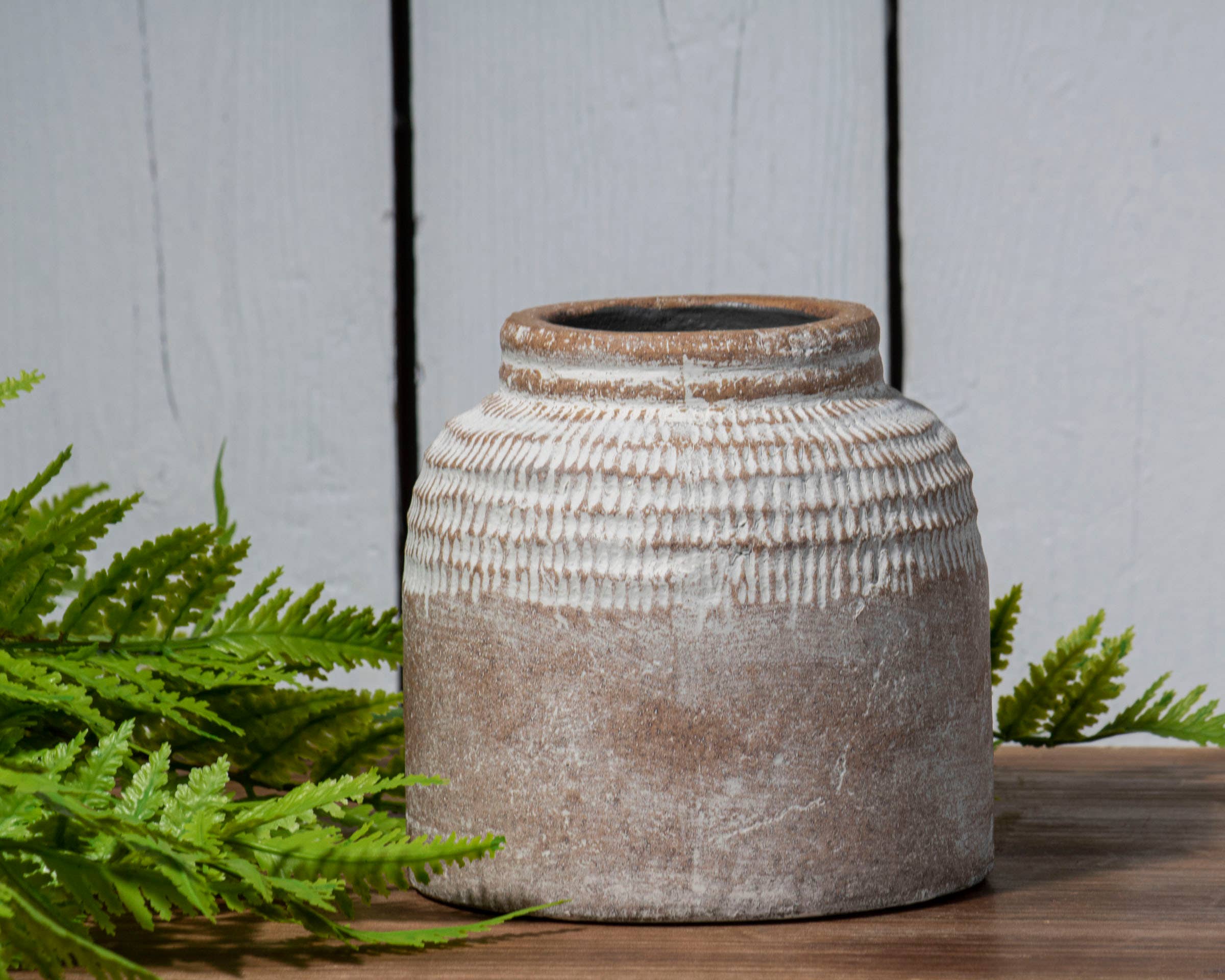 Brio Small Antique Brown Glazed Terracotta Planter Pot