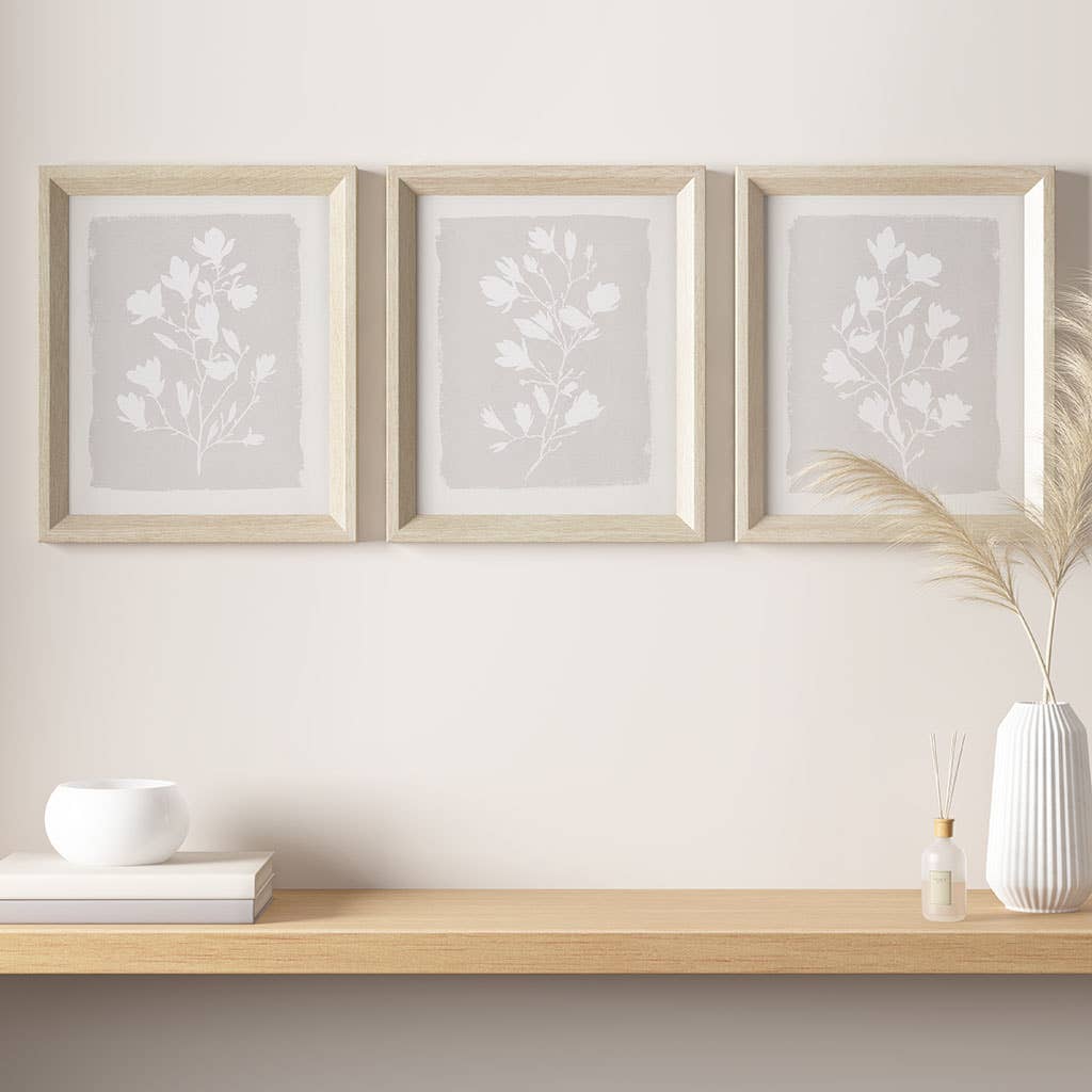 Farmhouse White Floral Framed Wall Art