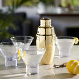 Raye™ Heavy-Base Stemless Crystal Martini Glasses - Set of 4