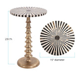 Antique Brass with Bone Top Martini Table