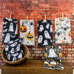 Scary Ghost Pattern Halloween Decor Waffle Tea Towel