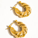 Kimberly 18K Gold Non-Tarnish Braided Hoop Earring