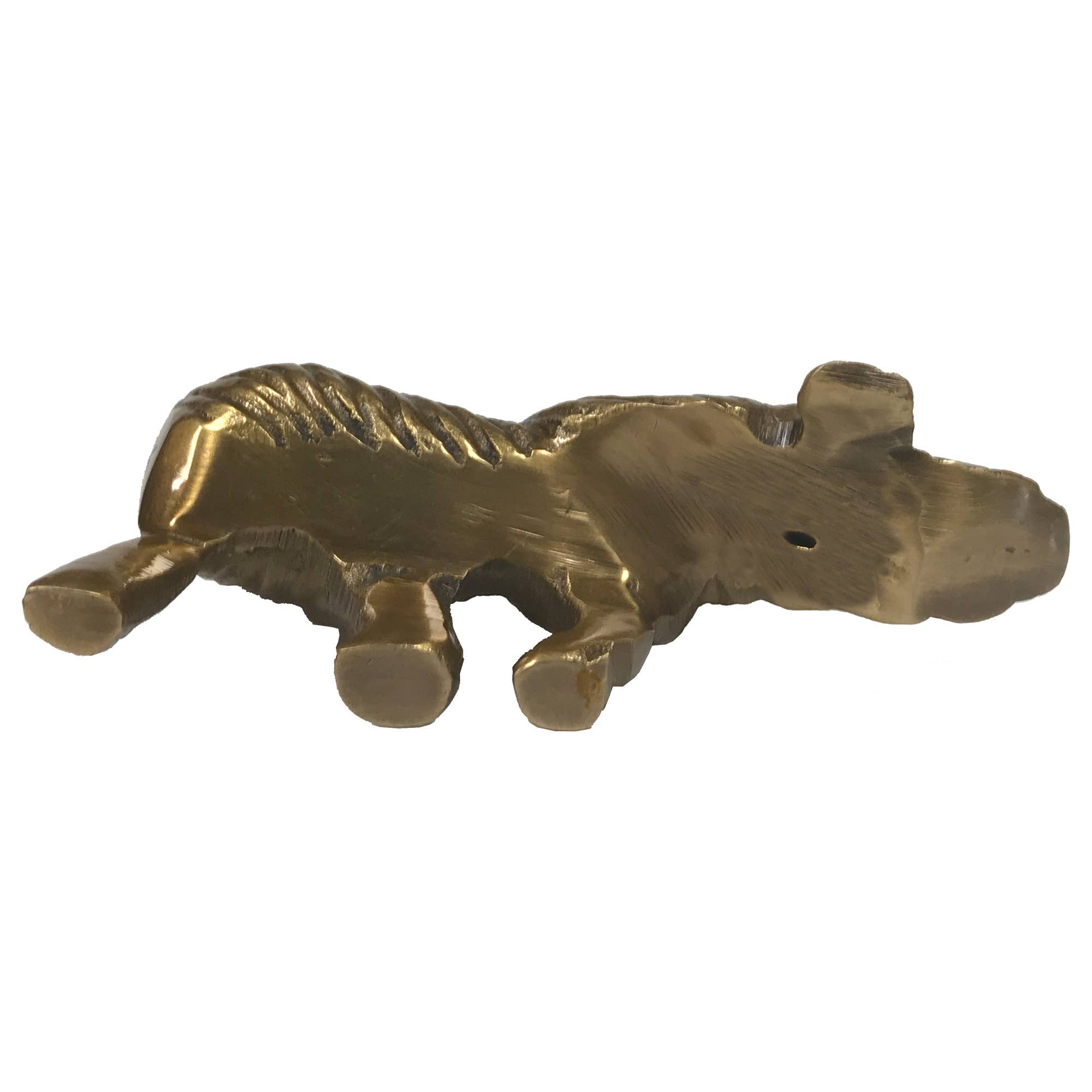 4-1/4" Antiqued Brass Sly Fox Paperweight Tabletop Decor
