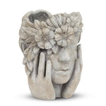 Woman w/Flower Halo Planter-9.5"H