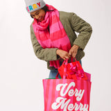 "VERY MERRY" GIFTING TOTE,RED