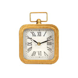 Henrie Rounded Brass Tabletop Clock With Handle And Glass