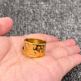 Hammered 18K Gold Plated S.Steel Star Moon Ring - FGS/MS