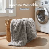 Soft Ruched 50x60" Throw Blanket, Grey