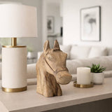 Figurine - Brown Wood Modern Handcrafted Horse Head, 11 in.