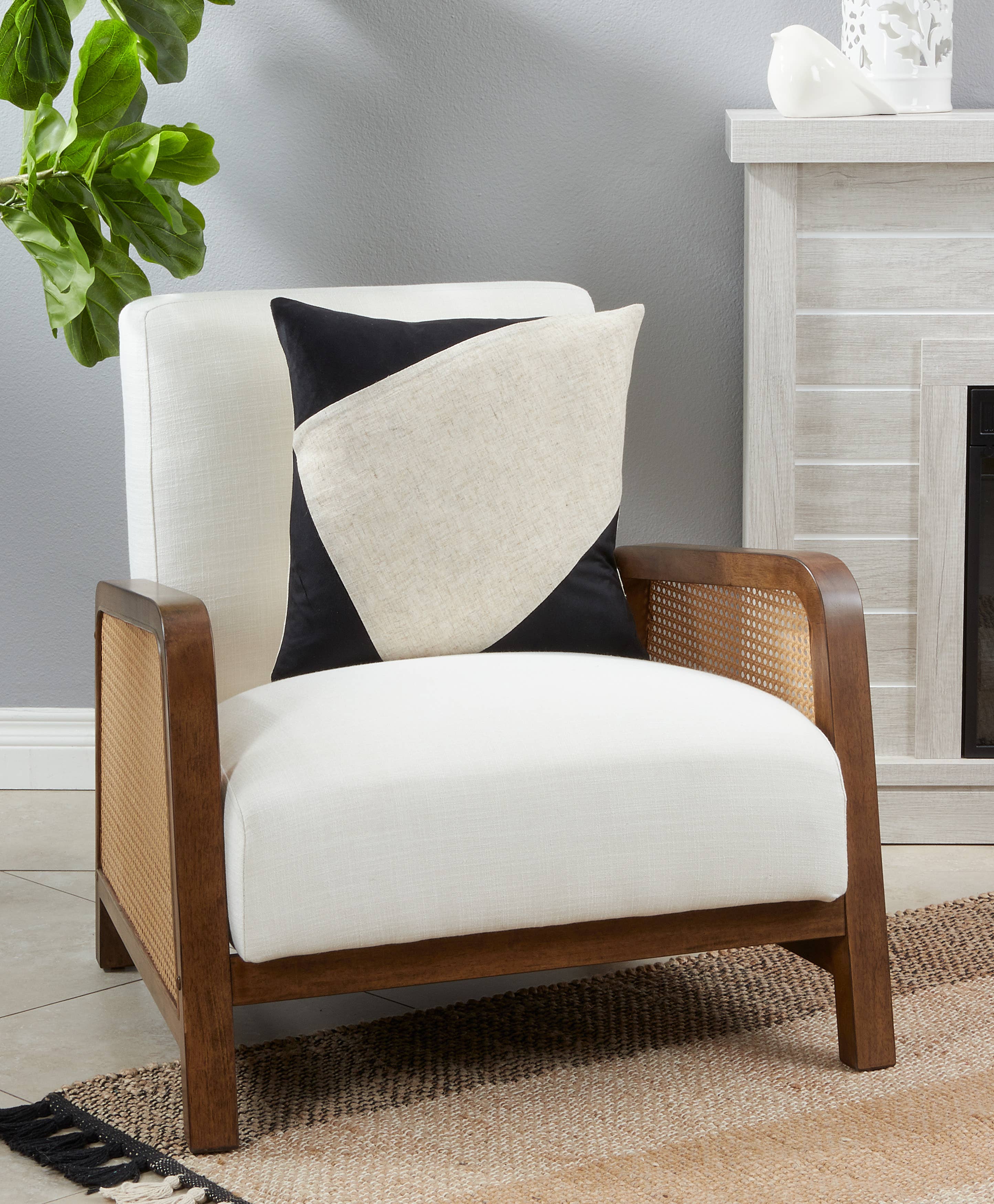Velvet Throw Pillow With Geometric Design