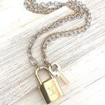 Louis Vuitton  lock necklace repurposed upcycled LV