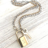 Louis Vuitton  lock necklace repurposed upcycled LV