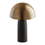 14.5"H Mushroom Brass Dome Shade Cylinder Table Lamp