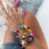 Tropical charm bracelet made of bandana scarf