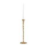 Taper Candle Holder - Gold Metal Forged, 11 in.