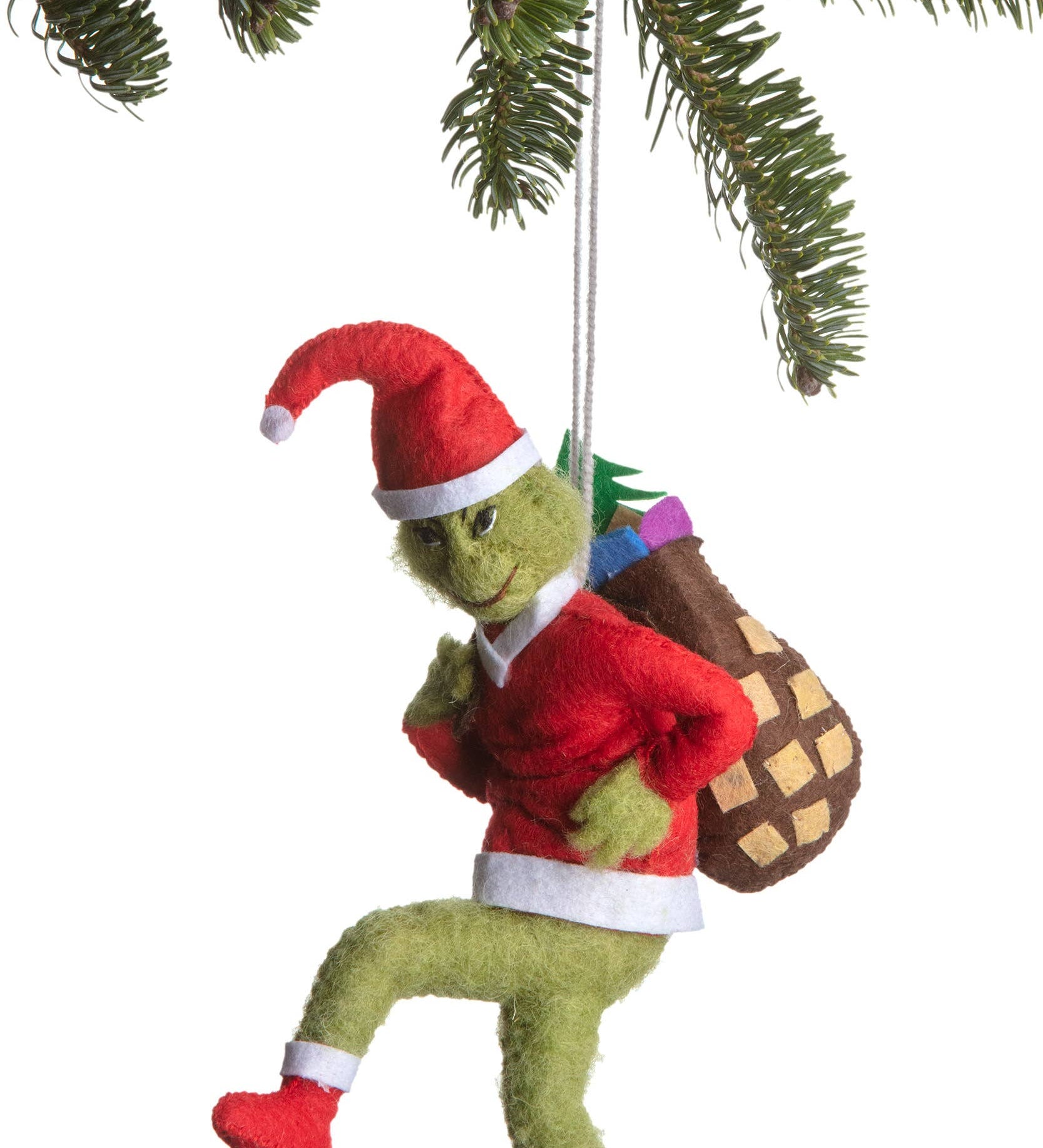 Grinch Santa Ornament