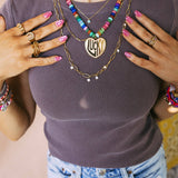 Lucky In Love Stone Necklace - Rainbow