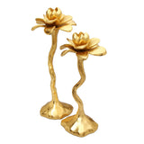 11.5" Gold Flower Shaped Candle Holder