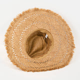Basket Weave Flat Brim Straw Hat