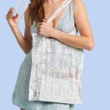 Bride Lace Tote | bachelorette, bridal, wedding, white