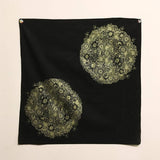 Native Floral Bandana In Black And Gold