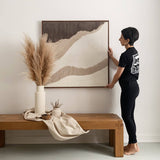 Very large abstract framed plaster canvas