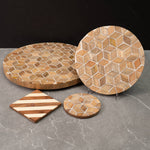 Striped Square Coaster Set