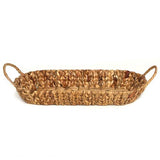 Oblong Hyacinth Woven Handles Basket Tray
