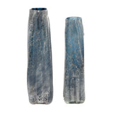 Contemporary Blue Glass Vase Set