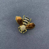 Rhinestone Enamel Bee Brooch