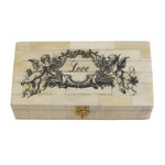 6-1/4" Love Scrimshaw Bone Box