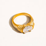Verna 18K Gold Non-Tarnish Rhinestone Ring