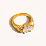 Verna 18K Gold Non-Tarnish Rhinestone Ring